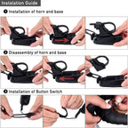 Daway A14 Loud Electric Bike Horn - 5 Modes Sound 110 Db Bicycle Cycling Handlebar Ring Alarm Bells With Free Screwdriver, Pract