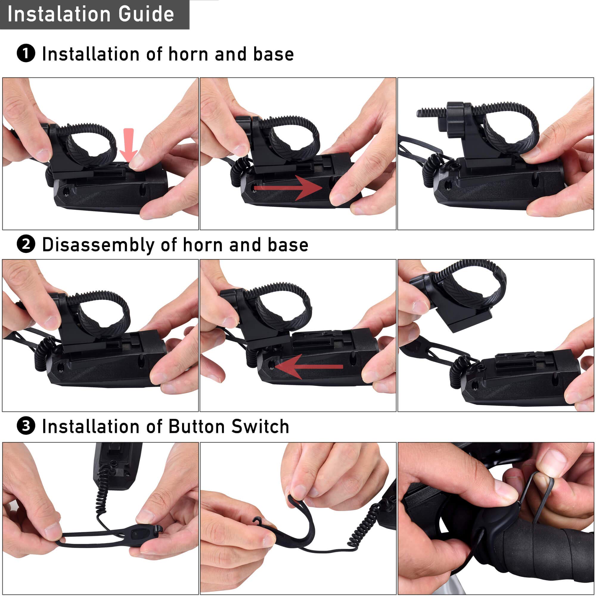 Daway A14 Loud Electric Bike Horn - 5 Modes Sound 110 Db Bicycle Cycling Handlebar Ring Alarm Bells With Free Screwdriver, Pract