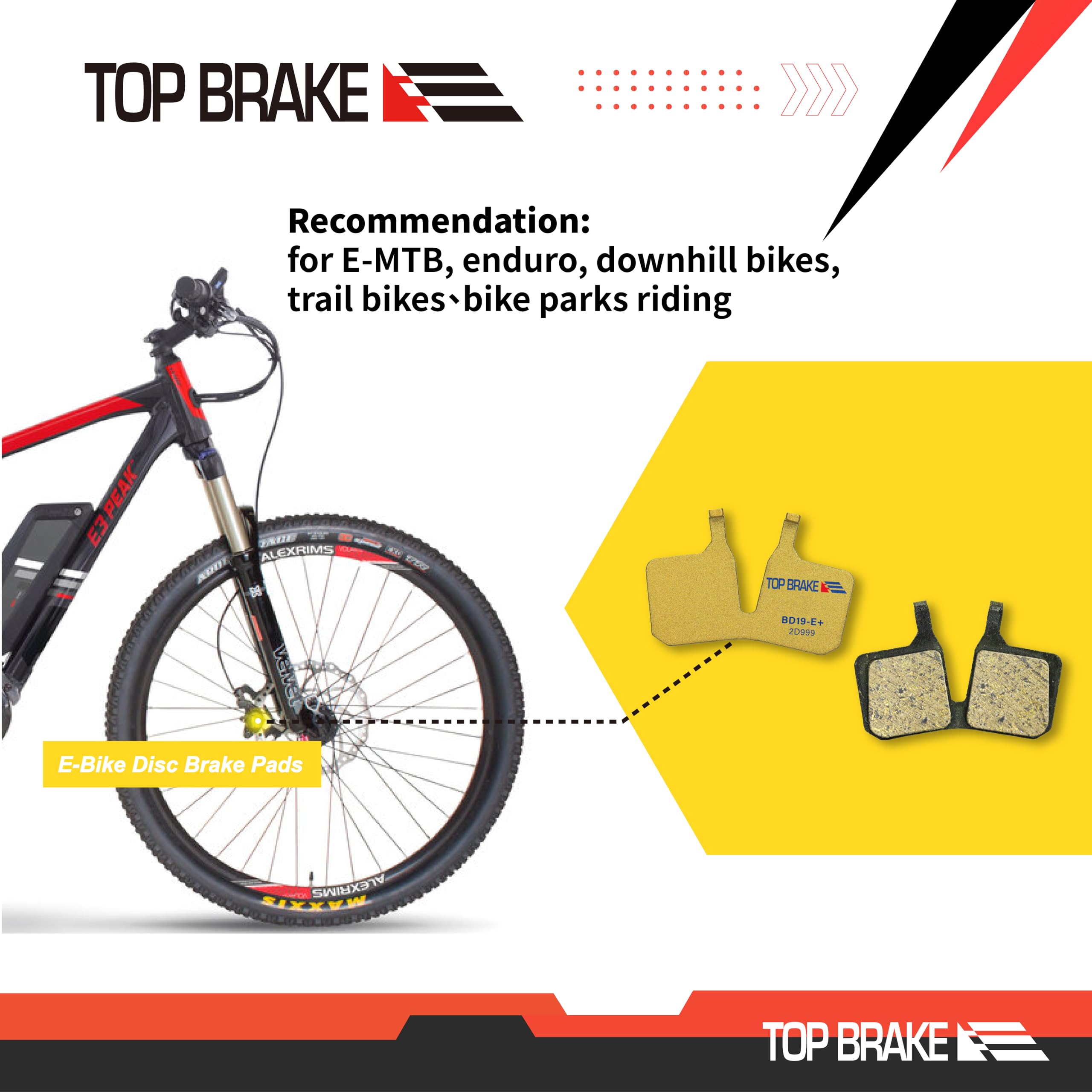 Top Brake Bd19-E+ Disc Bike Brake Pads For Magura 4 Piston Mt5/ Mt7/ Mt5E