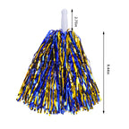 Baotongle 12 Pcs Cheerleading Squad Spirited Fun Poms Pompoms Cheer Costume Accessory For Party Dance Sports (Blue Gold)