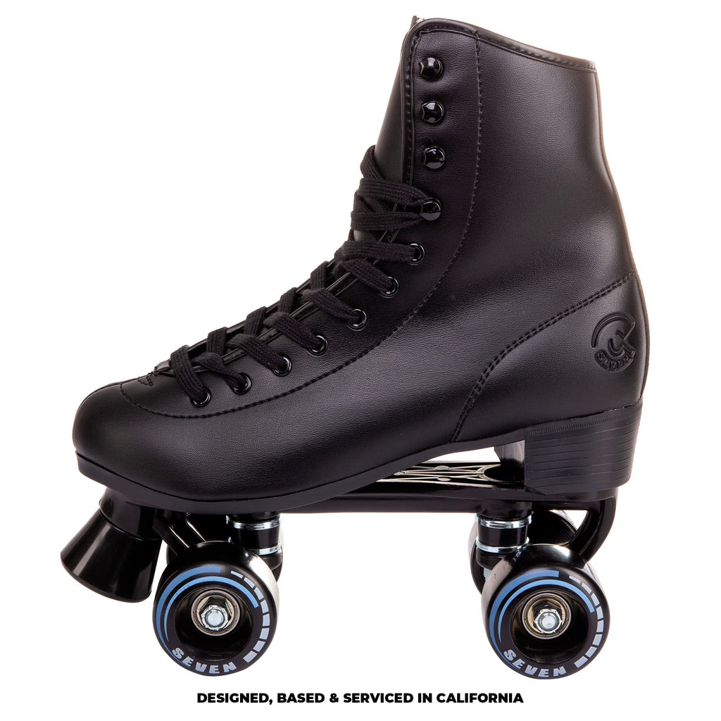 C Seven C7Skates Quad Roller Skates | Retro Design (Black, Women'S 11 / Men'S 10)