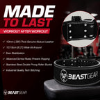 Beast Gear Weight Lifting Belt For Women & Men - Leather Powerbelt With Back And Core Support For Weightlifting, Strength Traini