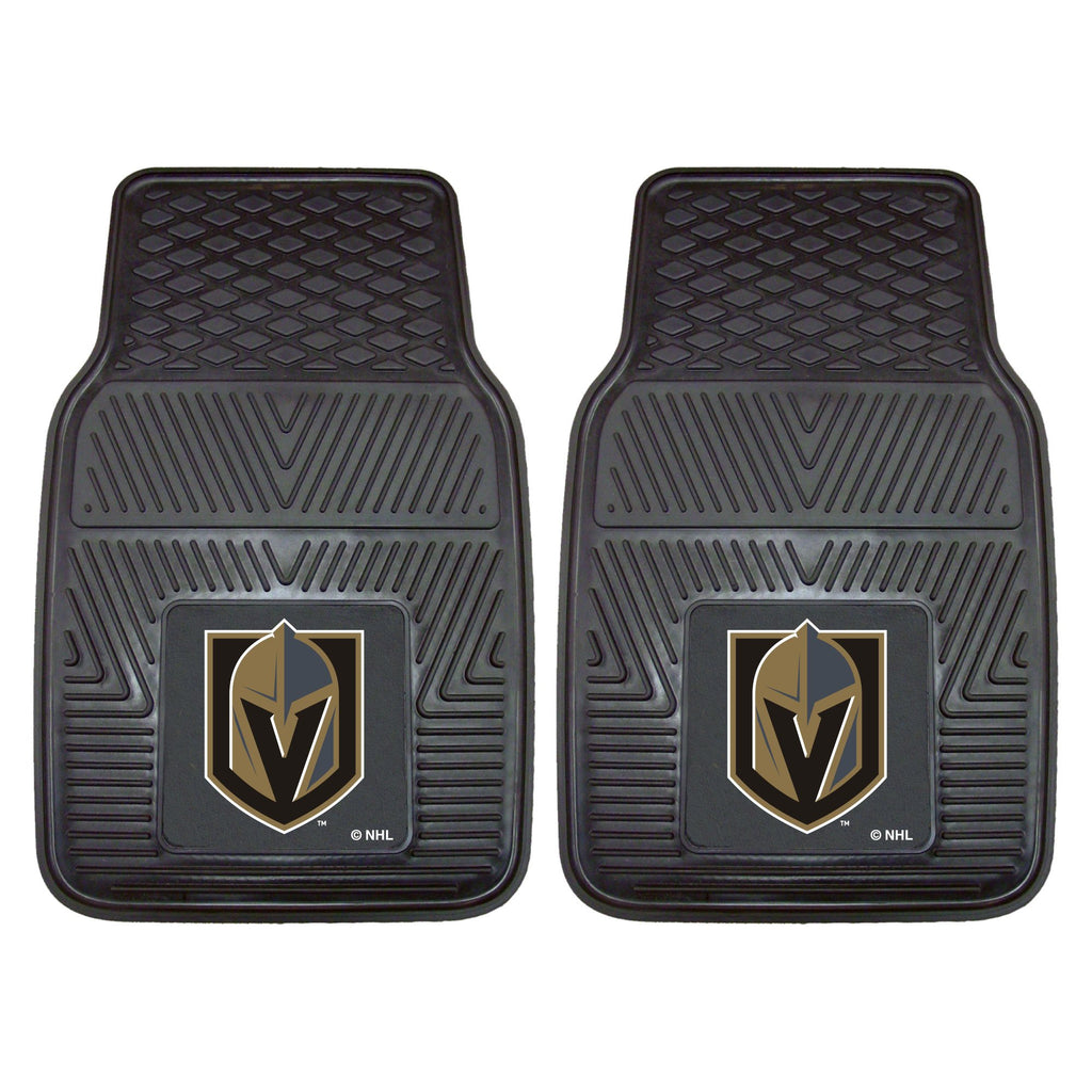 Fanmats 22901 Vegas Golden Knights 2-Piece Heavy Duty Vinyl Car Mat Set, Front Row Floor Mats, All Weather Protection, Universal