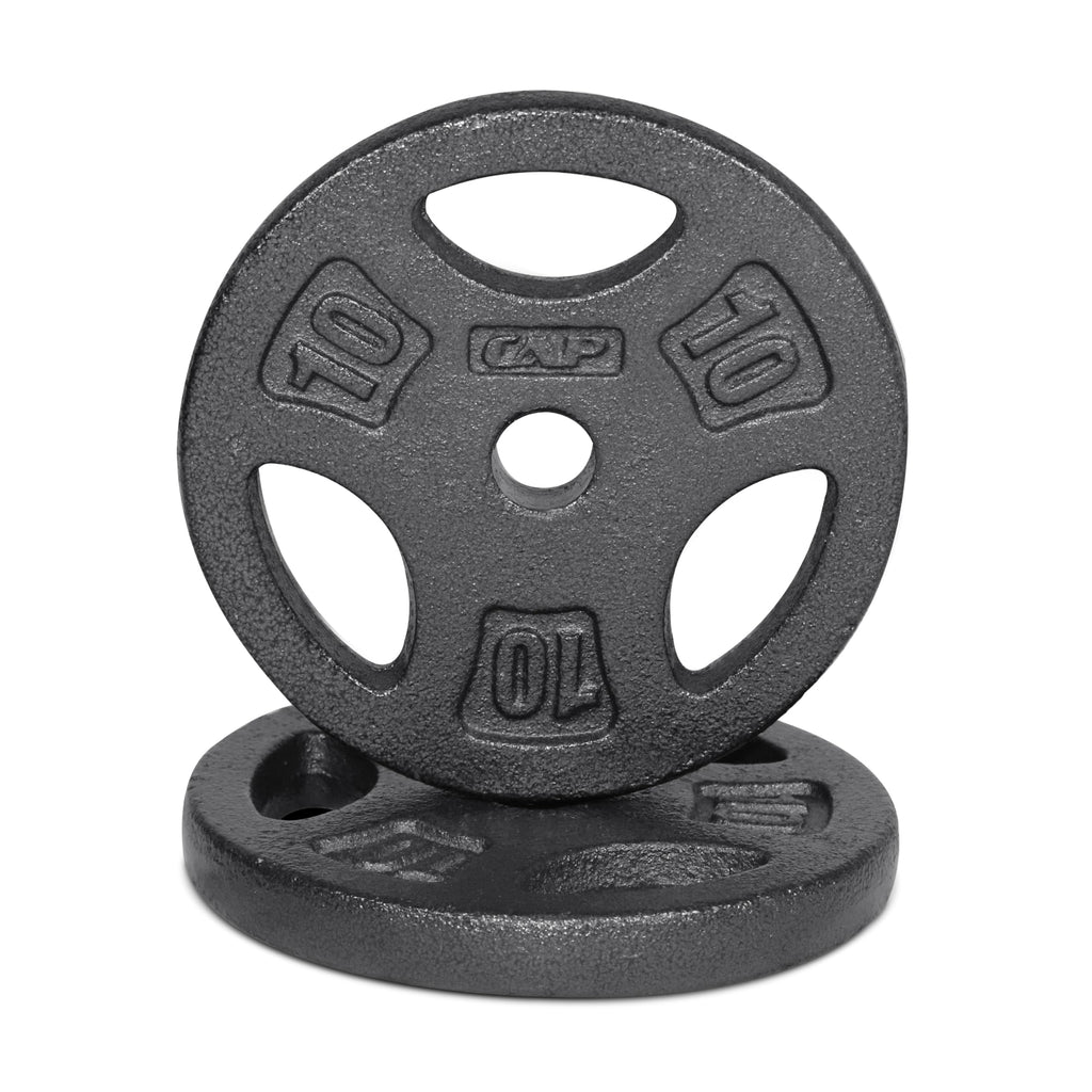Cap Barbell Standard 1-Inch Grip Weight Plates 10 Lbs Black, Pack (X2)