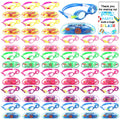 Relaxweex 36 Sets Swim Goggles Gifts Bulk with Thank You Card Anti Fog Goggle for Summer Pool Party End of Year Outdoor Beach (C