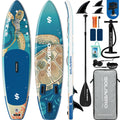 SOLAVERO Stand Up Paddle Board 11  Inflatable SUP for Adults, Blow Up Paddle Board with Non-Slip EVA Deck 500LB Capacity Wide B