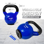 Yes4All Kettlebells Weights Cast Iron Rubber Base For Home Gym And Strength Training, Workout Equipment For Dumbbell Exercise