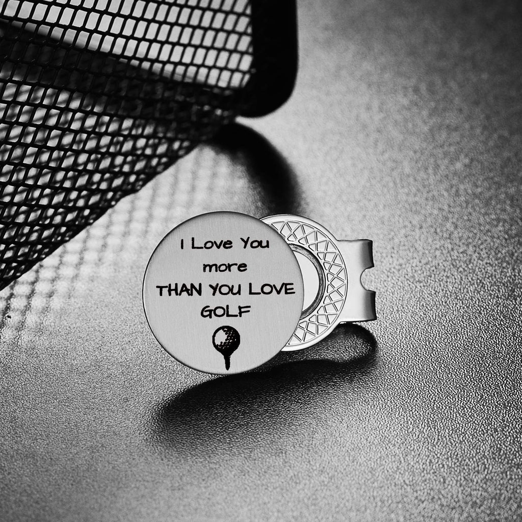 Golf Ball Marker With Magnetic Hat Clip Golf Gift For Husband Boyfriend Dad - I Love You More Than You Love Golf' - Golf Accesso