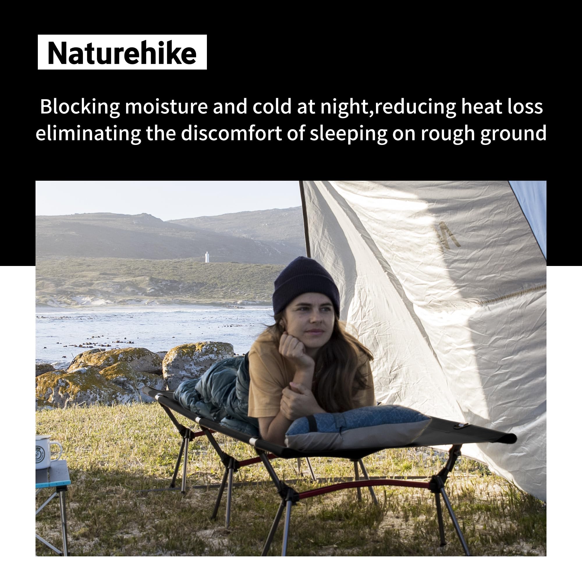Naturehike Armywild Folding Camping Cot, Height Adjustable Ultralight Backpacking Cot, Portable Camping Bed For Camping Hiking T