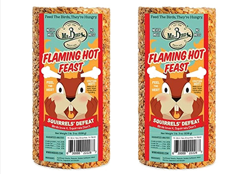 2-Pack Of Mr Bird Flaming Hot Feast Small Cylinder 19 Oz