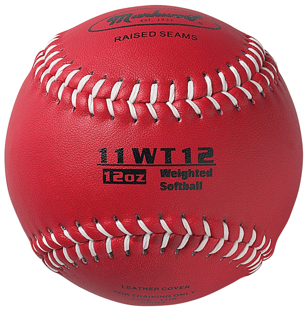 Markwort Color Coded Weighted 11-Inch Softball (12-Ounce, Maroon)
