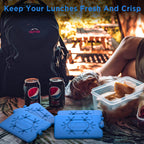 Outxe Ice Packs For Lunch Box 4 -Pack Reusable Ultra-Thin Freezer Packs Long-Lasting Cool Packs For Coolers, Keep Food Fresh And