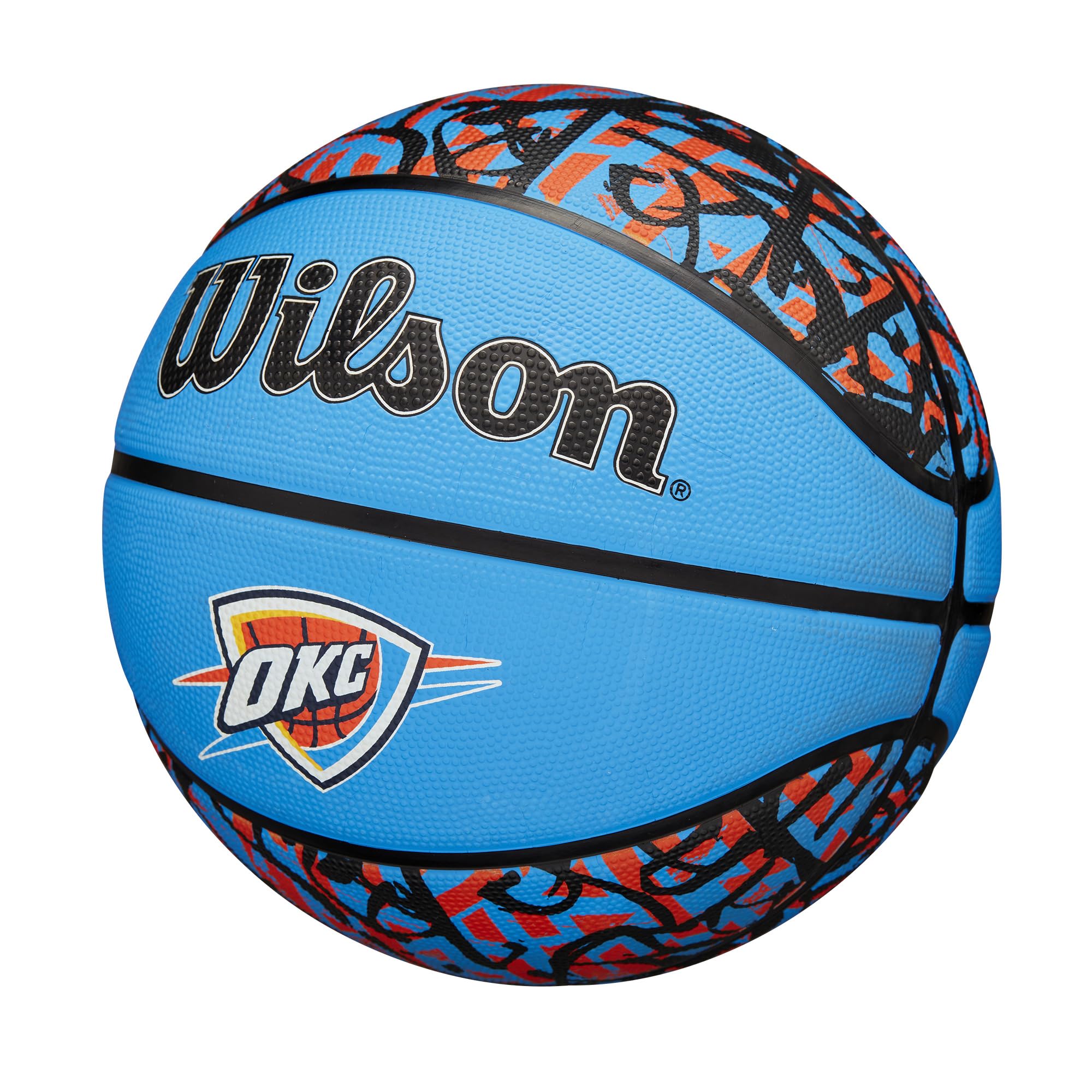 Wilson Nba Team Graffiti Basketball - Oklahoma City Thunder, Size 7-29.5''