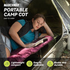 Marchway Lightweight Folding Tent Camping Cot Bed With Lever Lock, Easy Setup Portable Compact For Outdoor Travel, Hunting, Hiki
