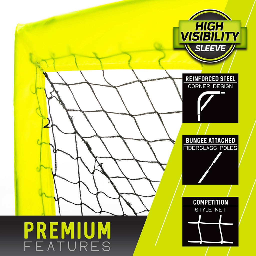 Franklin Sports Blackhawk Backyard Soccer Goal - Portable Kids Soccer Net - Pop Up Folding Indoor + Outdoor Goals - 6'6'' X 3'''