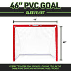 Franklin Sports Nhl Street Hockey Goal With Net - Portable Lightweight Pvc Youth Street + Roller For Kids - 46''