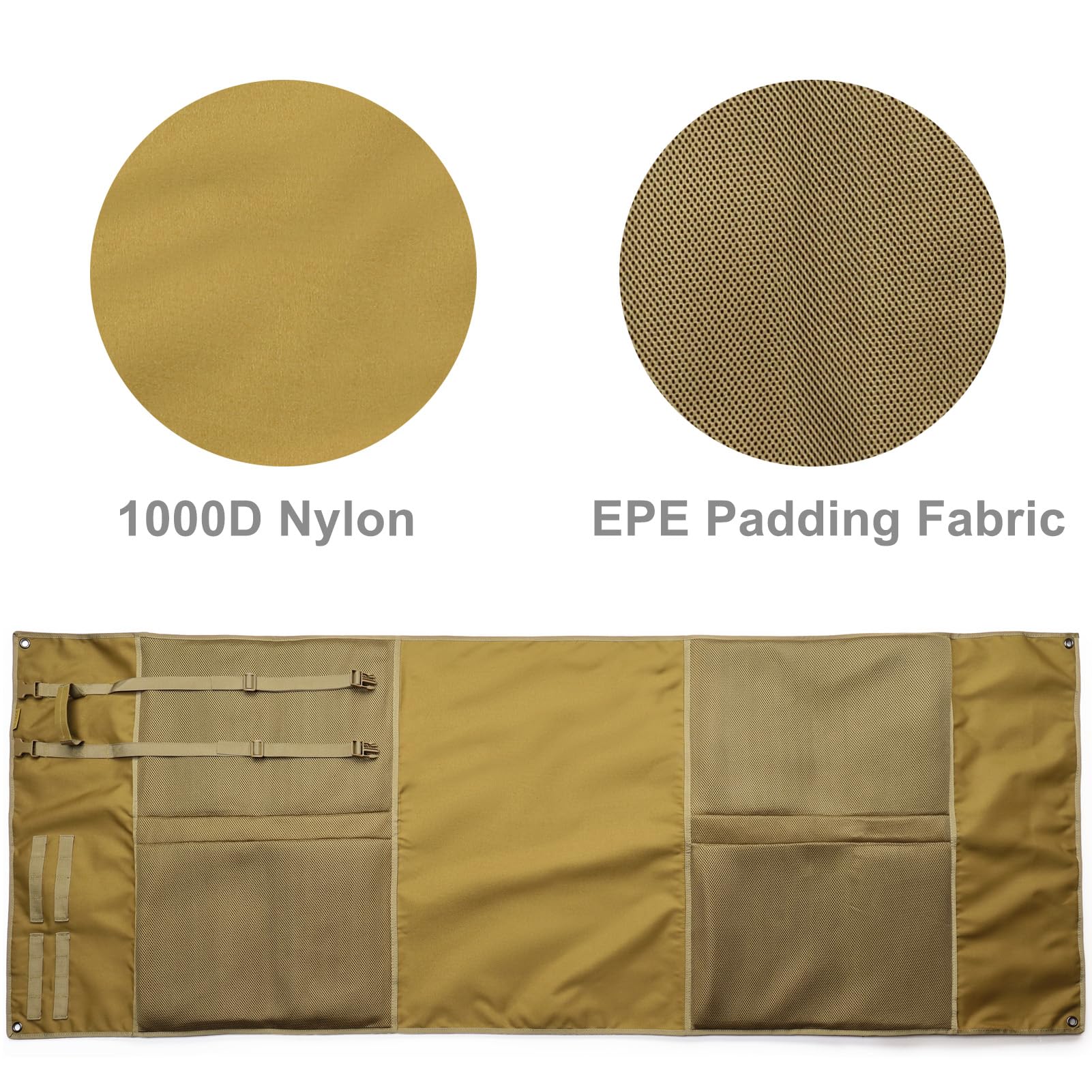 Deyace Shooting Mats Prone Padded, Extra Large Portable Roll Up Shooting Padded Mat For Range Shooting And Hunting (Tan)