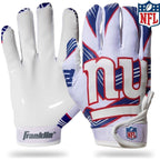 Franklin Sports New York Giants Youth Nfl Football Receiver Gloves - Receiver Gloves For Kids - Nfl Team Logos And Silicone Palm