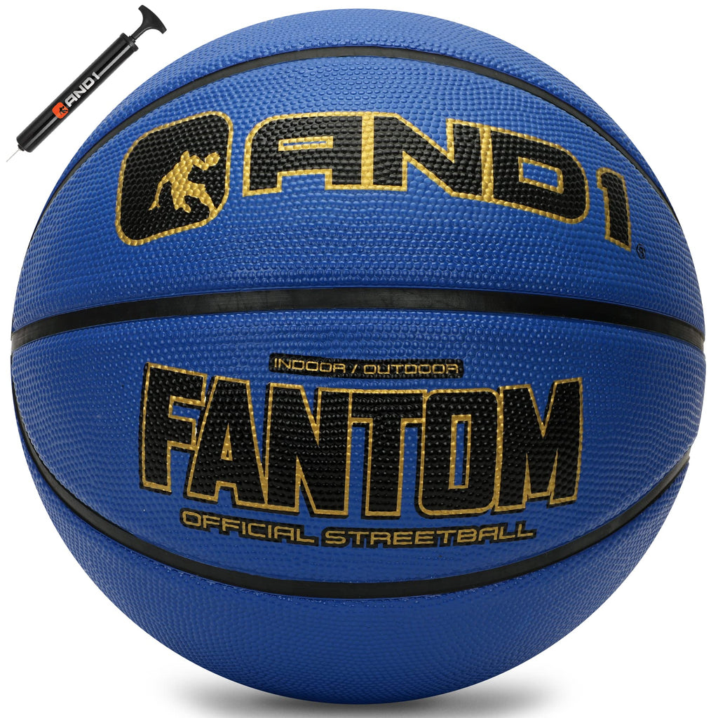 AND1 Fantom Rubber Basketball: Official Regulation Size 7 (29.5 inches) Rubber Basketball - Deep Channel Construction Streetball