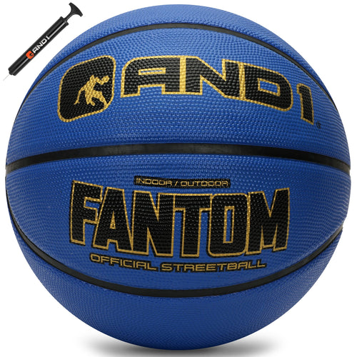 AND1 Fantom Rubber Basketball: Official Regulation Size 7 (29.5 inches) Rubber Basketball - Deep Channel Construction Streetball