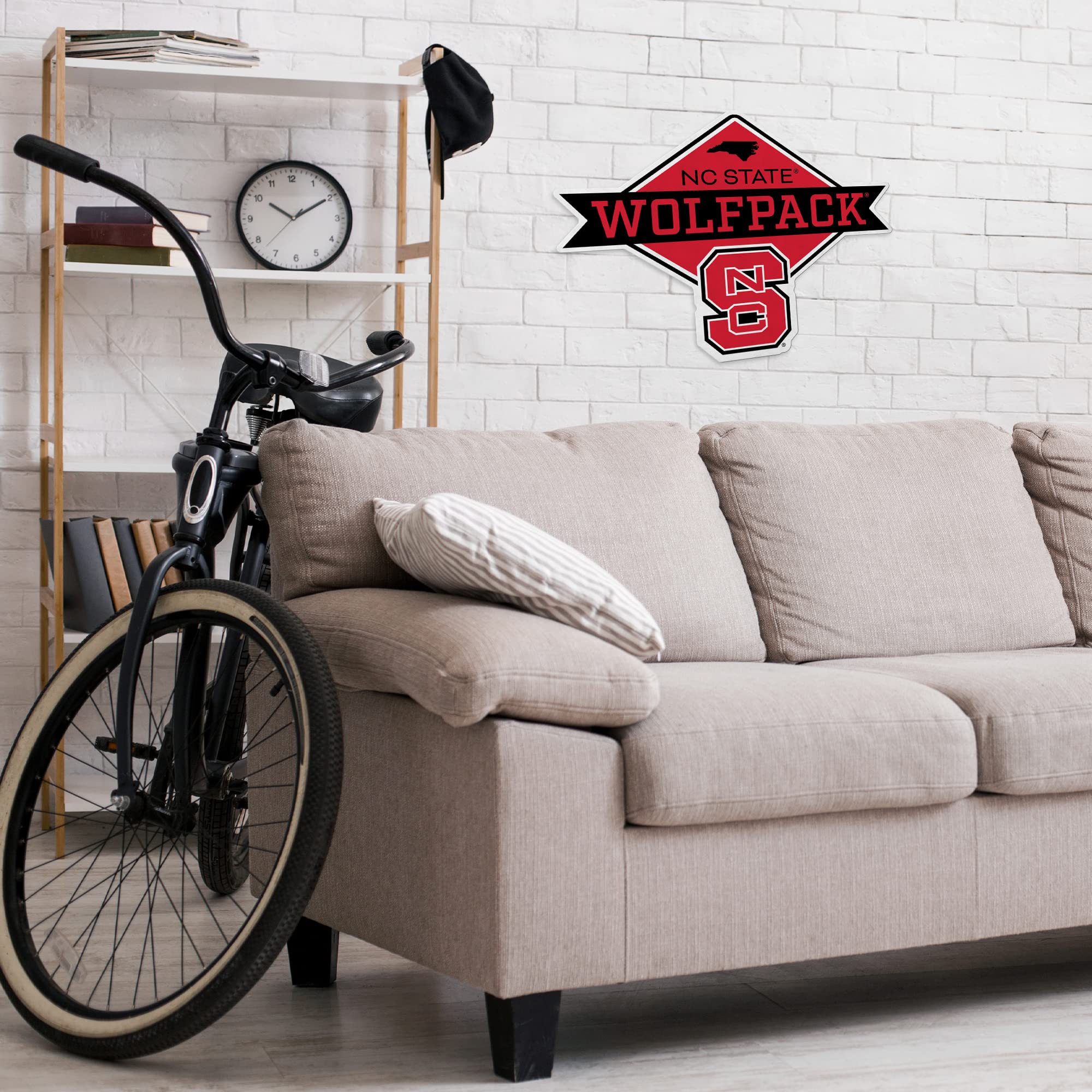 Rico Industries Ncaa N.Carolina State Wolfpack Diamond Shape Cut Pennant - Home And Living Room D  Cor - Soft Felt Ez To Hang 20