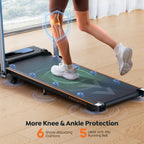 Walking Pad Treadmill with 7% Incline, 2.5HP Portable Under Desk Walking Pad with 0.6-7.5MPH, Handle, Remote and App Control, 26
