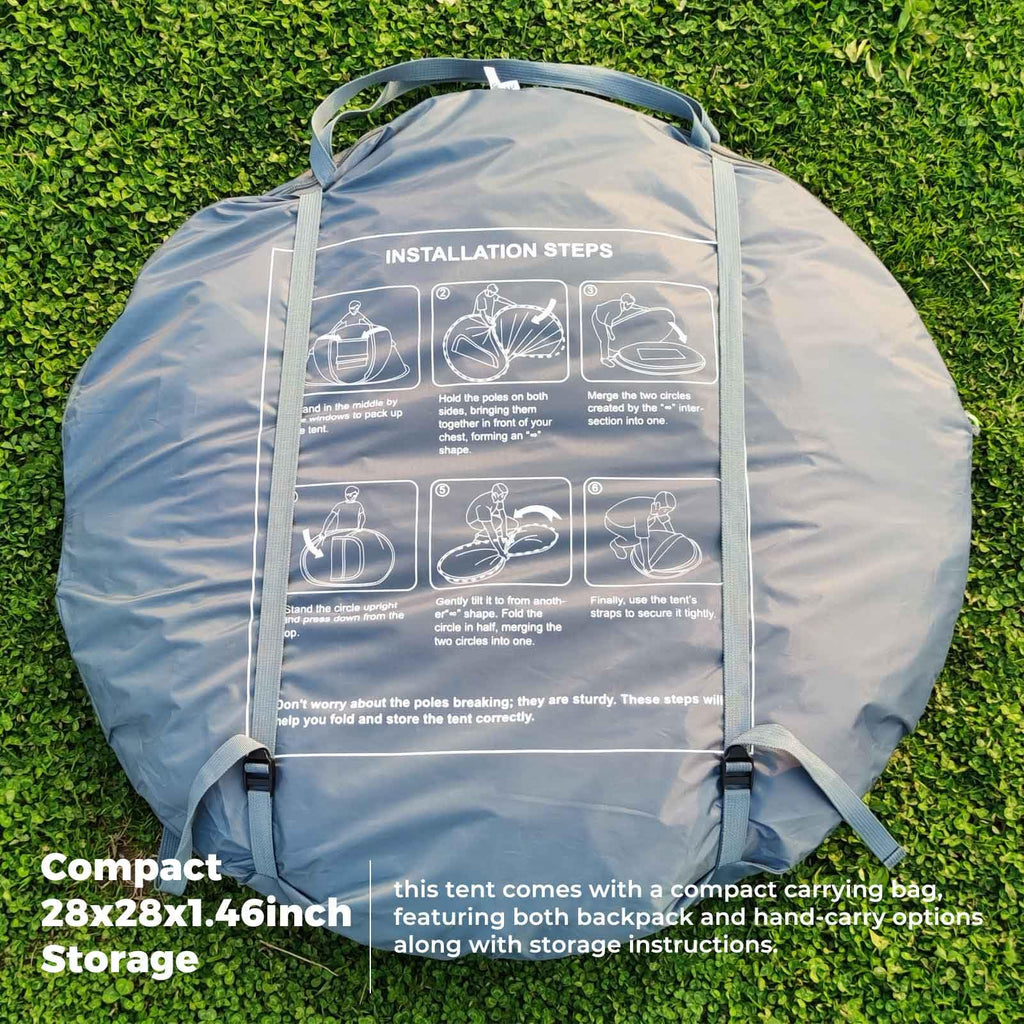 Rivenlo 5-6 Person Easy Pop Up Tent, 11.8' X 8'X 51.2,Automatic Setup, Waterproof, Double Layer,Instant Family Tents For Camping