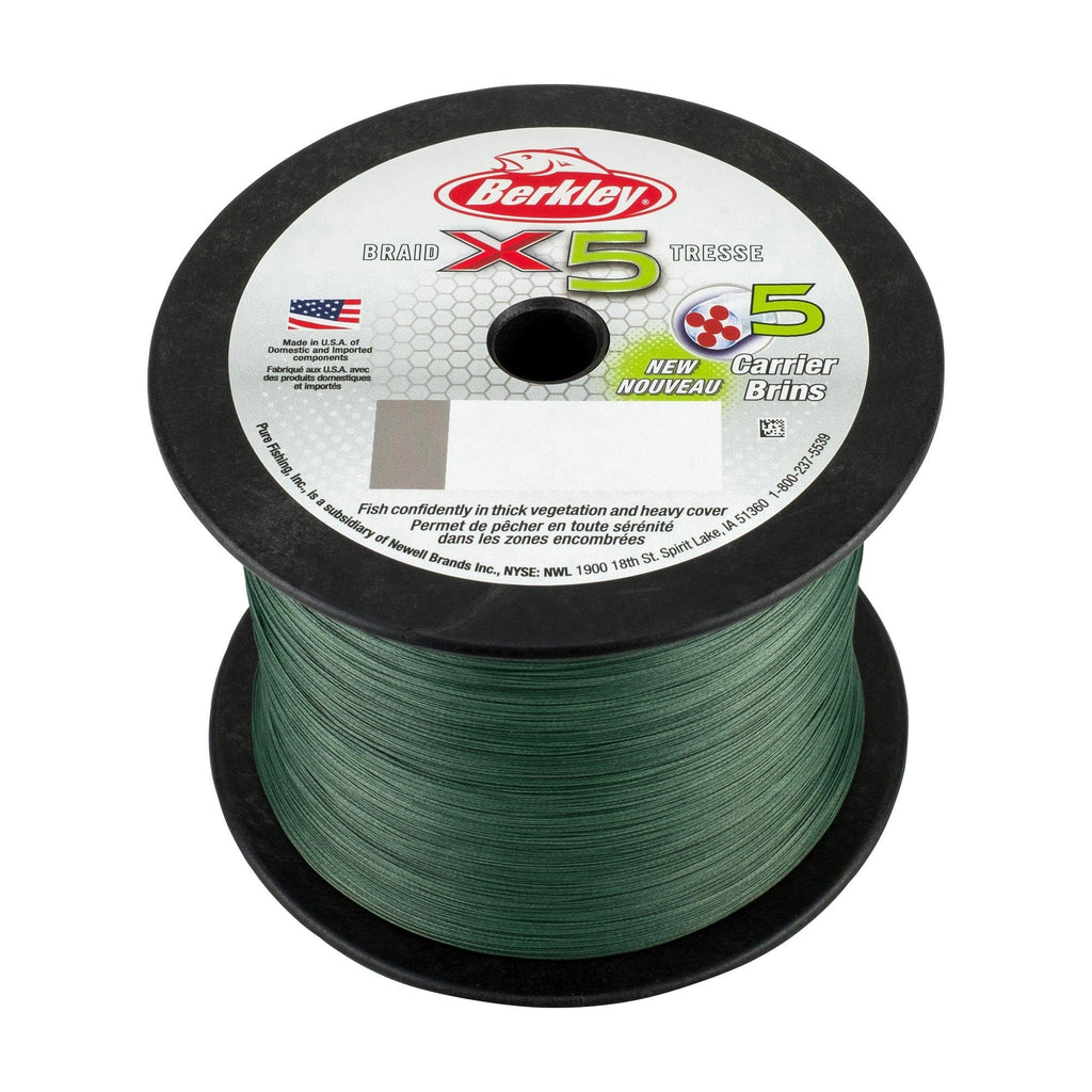 Berkley X5 Braid Superline, Low-Vis Green, 10-Pound Break Strength, 328Yd Fishing Line, Suitable For Freshwater And Saltwater En