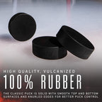Franklin Sports Ice Hockey Pucks - Black Rubber Pucks For Ice Hockey - Official Size + Weight - Perfect For Rinks + Synthetic Pa