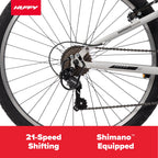 Huffy Stone Mountain 21-Speed Dual Suspension Mens Mountain Bike, 26-Inch, Gray