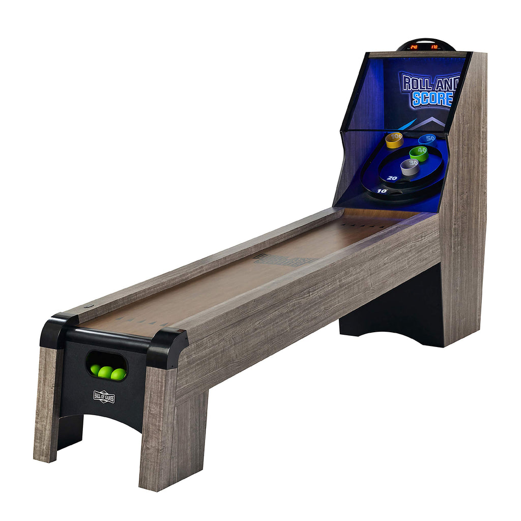 Hall of Games 108 Roll and Score with LED Lights and Electronic Scorer, Brown/Black,9 Foot