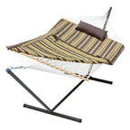 Cotton Rope Hammock, Stand, Pad And Pillow Combination