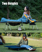 Iclimb Super Easy Assemble Folding Cot Ultralight Compact Heavy Duty With Carry Bag For Adults Camping Backpacking (Black, Two H