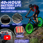 Activ Life Bike Lights, Green, 1-Tire Pack Led Bicycle Christmas Lights For Wheels With Batteries Included, Best Wheelchair & To