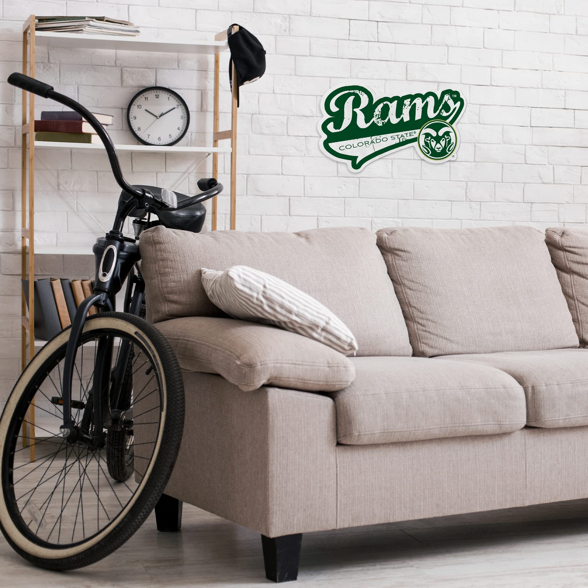 Rico Industries Ncaa Colorado State Rams Distressed Shape Cut Pennant - Home And Living Room D  Cor - Soft Felt Ez To Hang