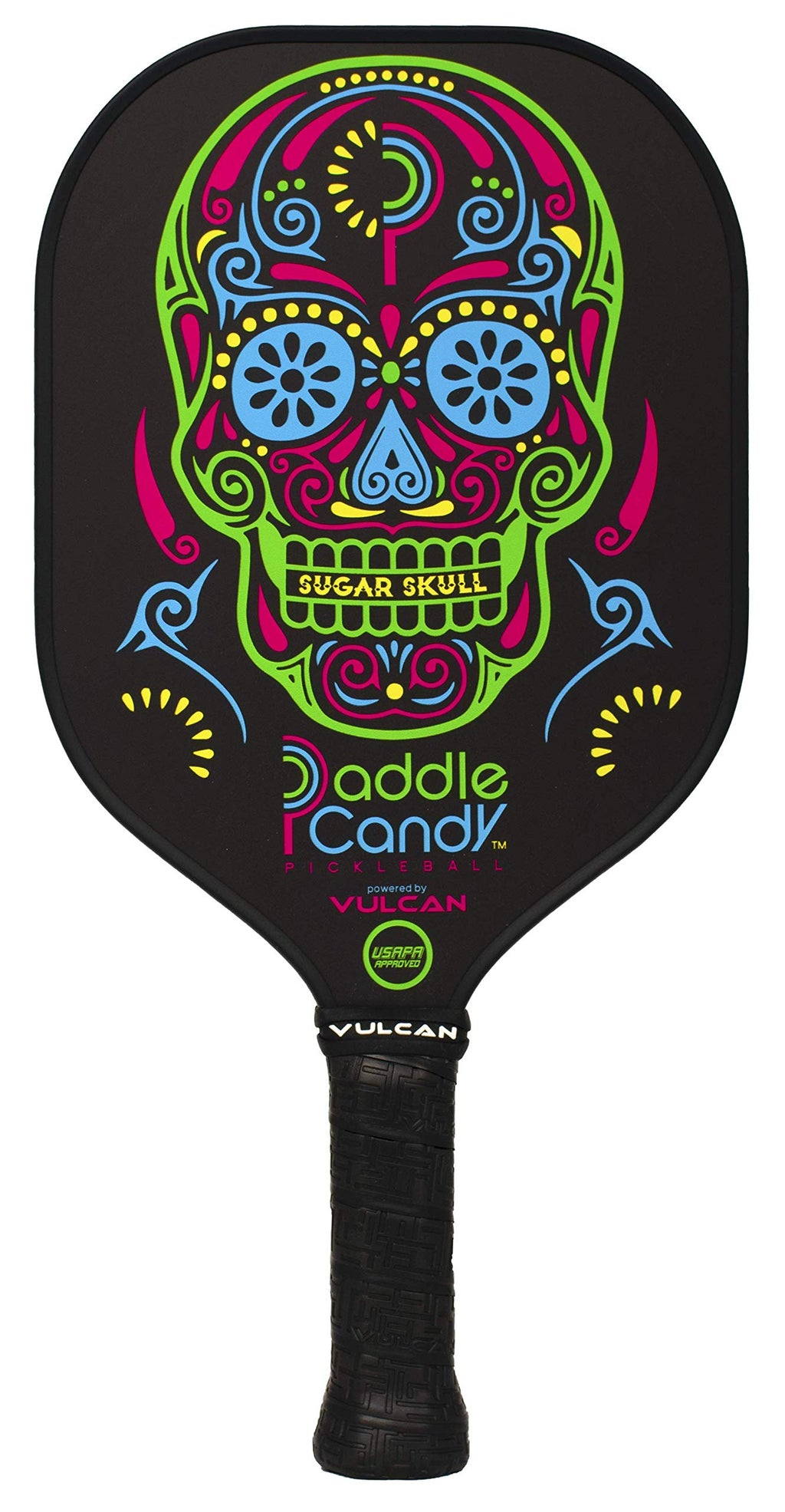 Vulcan | Paddle Candy Sugar Skull Pickleball Paddle | Hybrid Performance | Polypropylene Core | Usap Approved | Sugar Skull