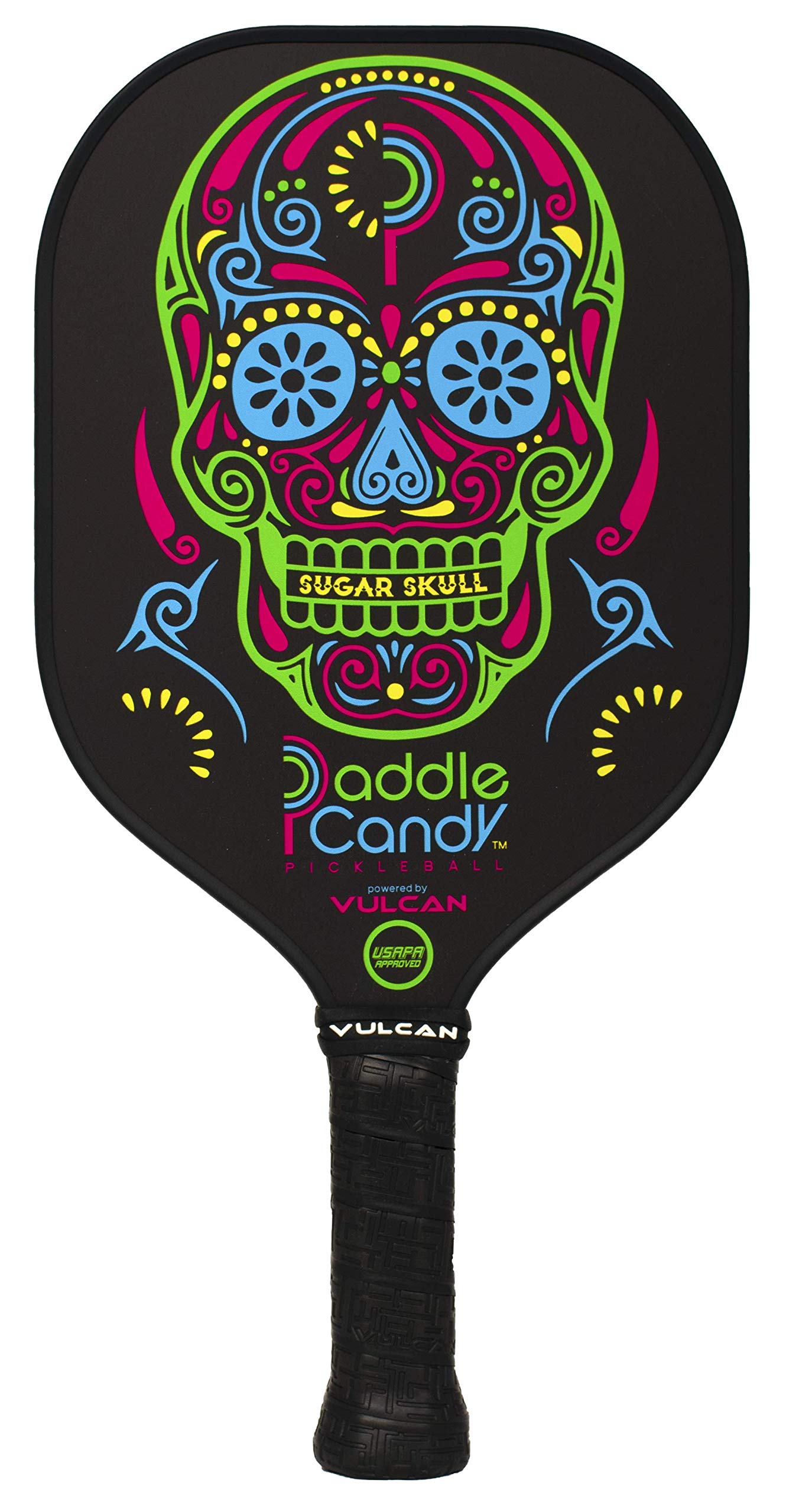 Vulcan | Paddle Candy Sugar Skull Pickleball Paddle | Hybrid Performance | Polypropylene Core | Usap Approved | Sugar Skull