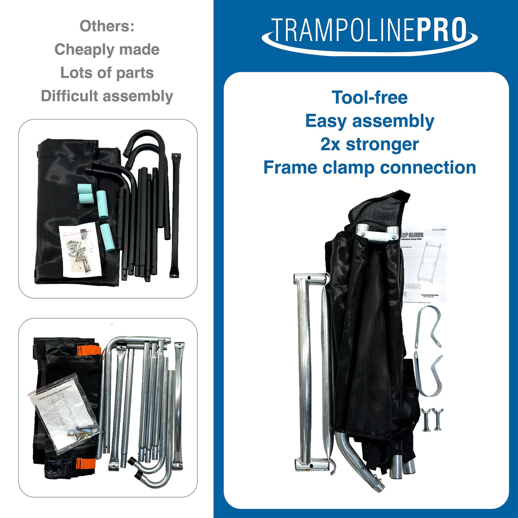 Trampoline Pro The Original Trampoline Slide And Climber Universal Trampoline Ladder Alternative Heavy Duty Steel Construction F