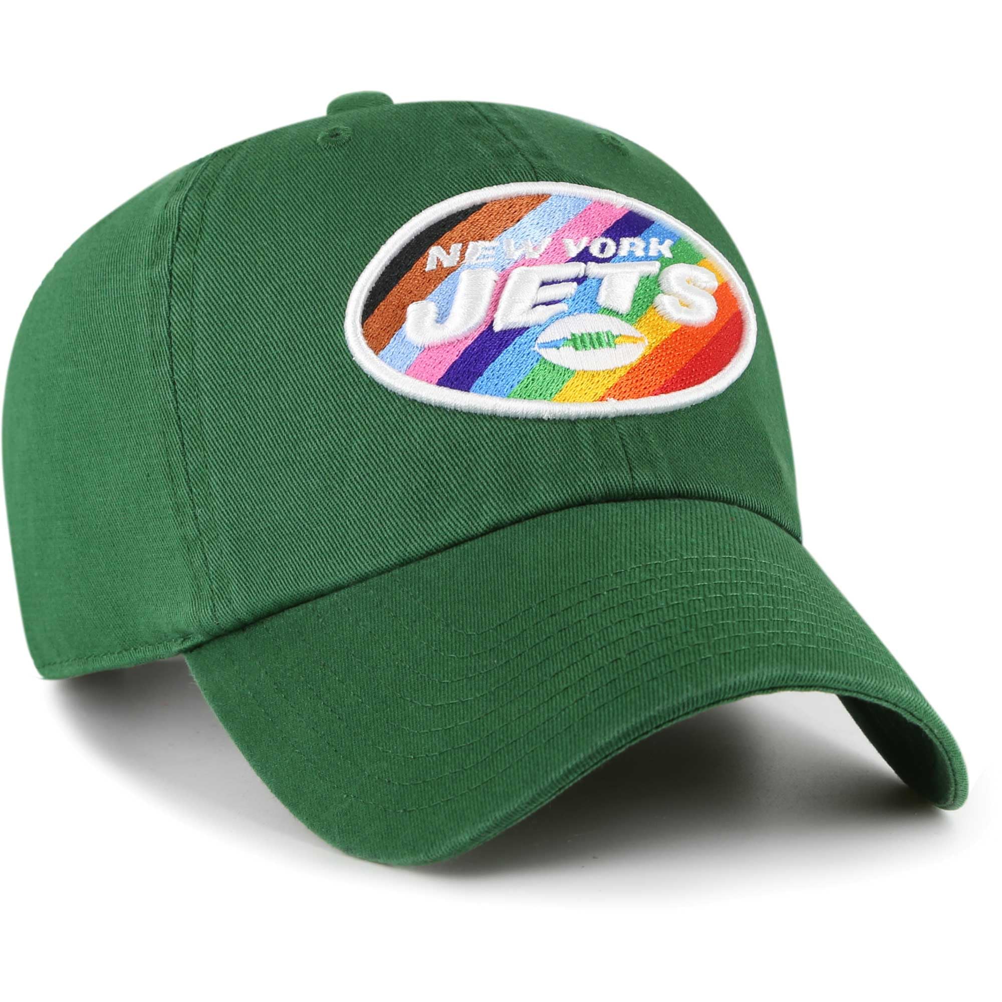 47 Men'S Green New York Jets Pride Cleanup Adjustable Hat