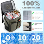Insulated Cooler Backpack,33 Cans Multifunctional Double Deck Leakproof Cooler Bag With Sternum Strap,Large Capacity Lightweight