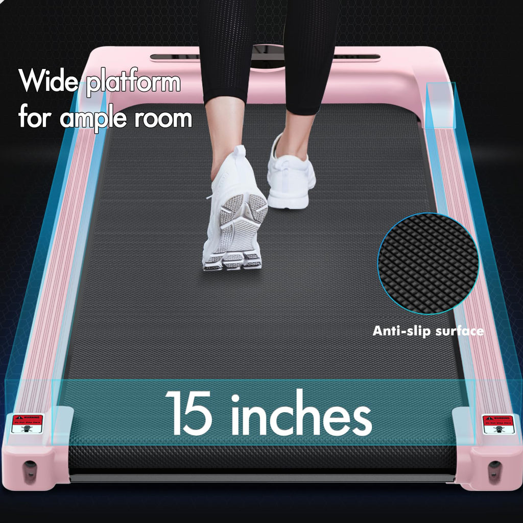 Black Lord 4 In 1 Walking Pad With Handle Bar, 2.7 Hp Quiet Foldable Under Desk Treadmill W/Bluetooth Speaker, Small Portable Ru