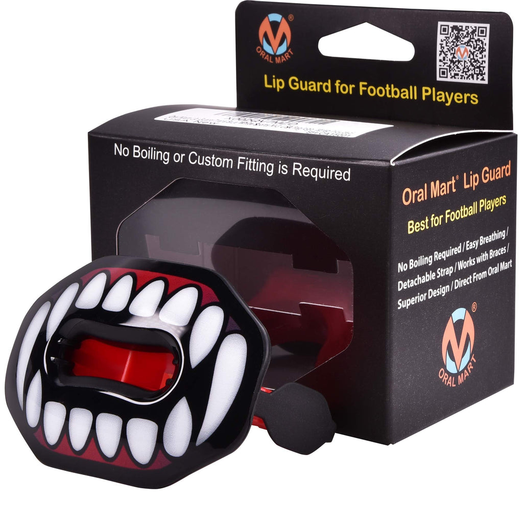 Oral Mart Vampire Fangs Football Mouth Guard - Lip Guard Mouthpiece  Lip Protector Mouthguard (Detachable Strap Included)