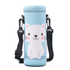 Aupet Water Bottle Sling Bag Carrier Crossbody Sleeve,Insulated Neoprene Bottle Case Holder Pouch Cover 500Ml/17Oz With Shoulder