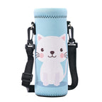 Aupet Water Bottle Sling Bag Carrier Crossbody Sleeve,Insulated Neoprene Bottle Case Holder Pouch Cover 500Ml/17Oz With Shoulder
