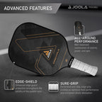 Joola Essentials Performance Pickleball Paddle With Reinforced Fiberglass Surface And Honeycomb Polypropylene Core, Black