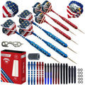 Steel Tip Darts Set - Professional Darts Steel Tip For Dartboard - Includes Brass Barrels + Plastic & Aluminum Shafts + Rubber O