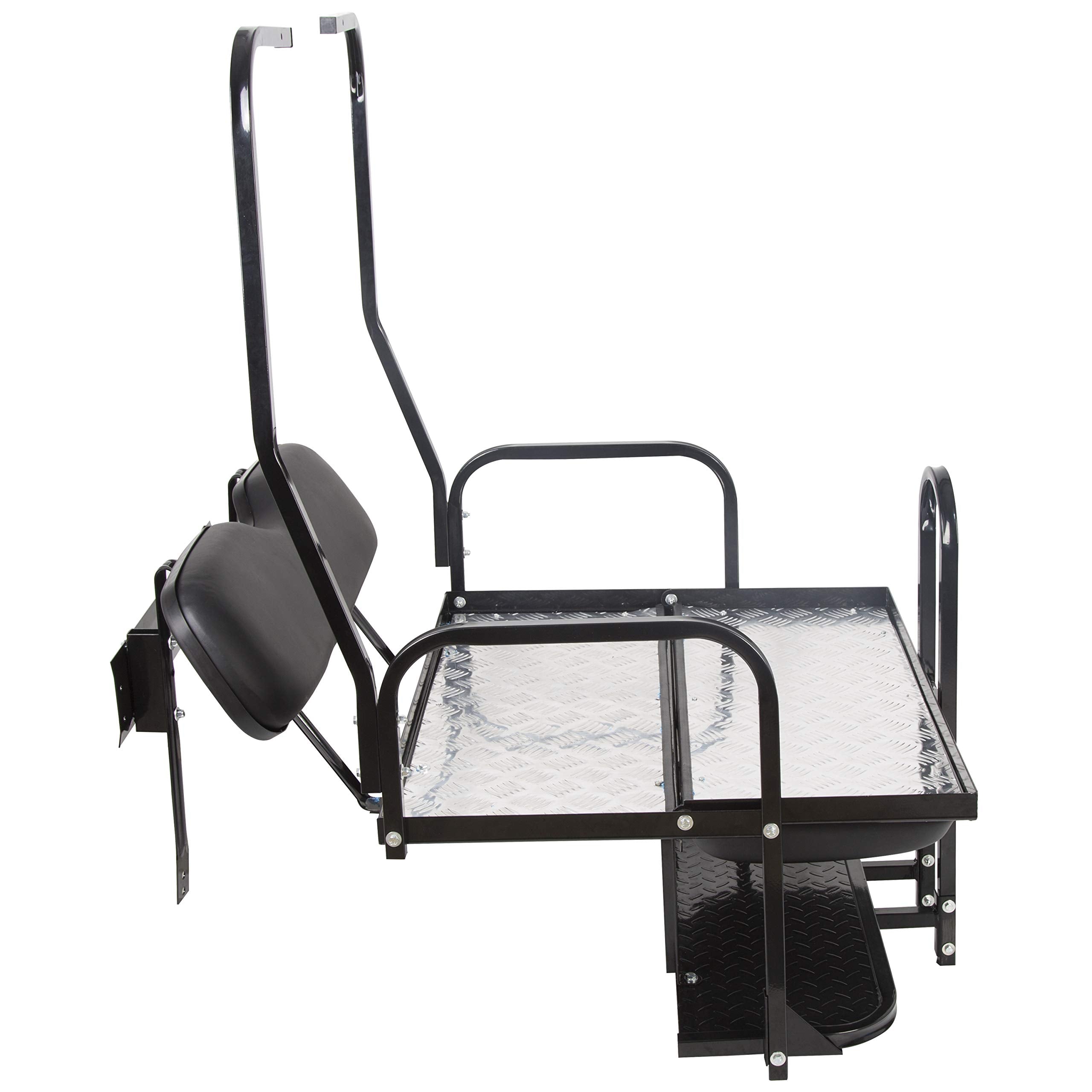 Kuafu Black Rear Flip Back Seat Compatible With 1982-2000.5 Club Car Ds Model Golf Cart 1102 Lbs Weight Capacity Heavy Duty Stee