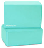 Fitvids Set Of 2 High Density Yoga Blocks, 9''X6''X4'' Each, Pair (Green)