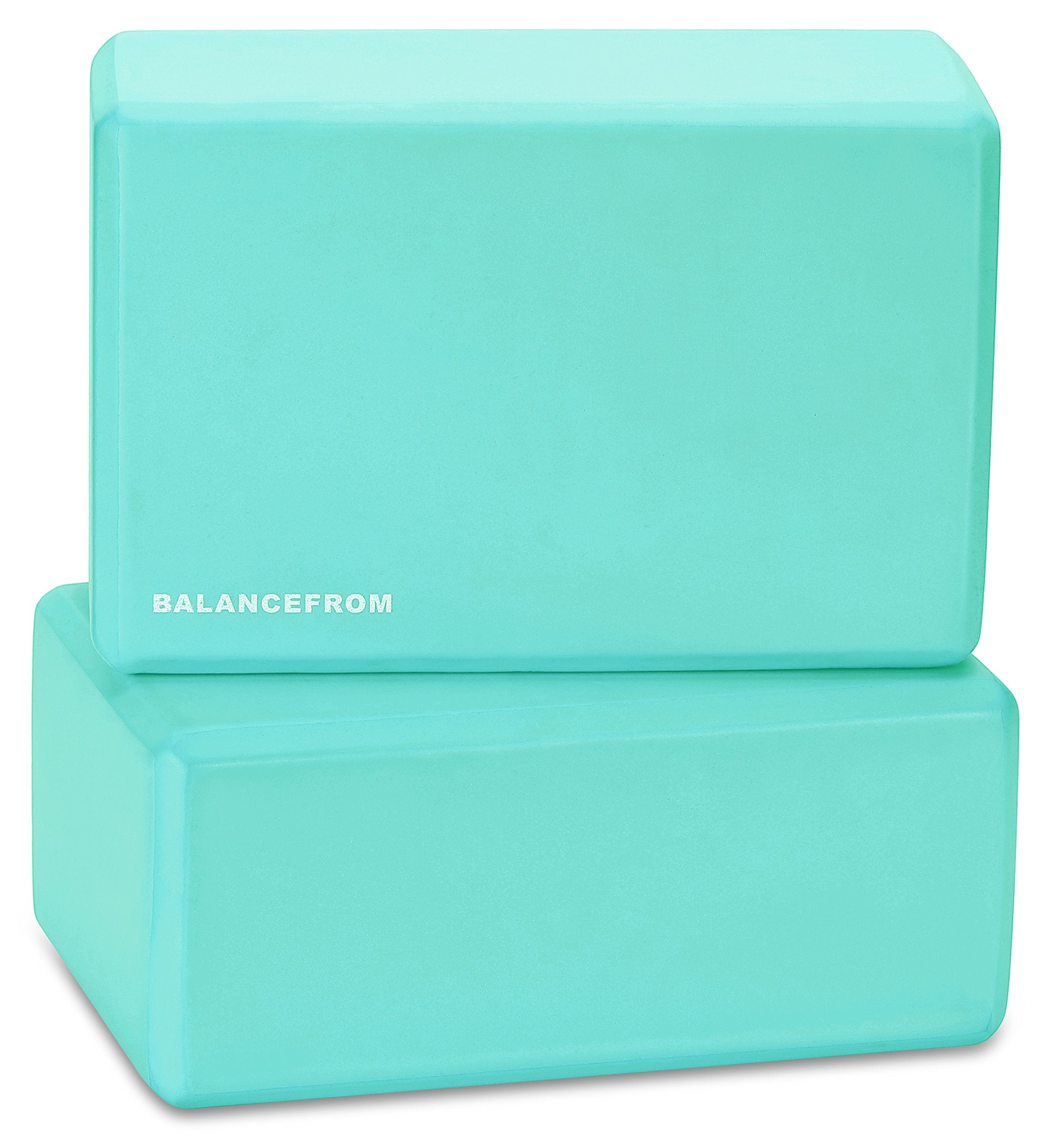 Fitvids Set Of 2 High Density Yoga Blocks, 9''X6''X4'' Each, Pair (Green)