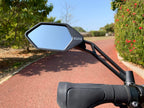 Meachow New Scratch Resistant Glass Lens,Handlebar Bike Mirror, Adjustable Safe Rearview Mirror, Bicycle Mirror (Silver Left Sid